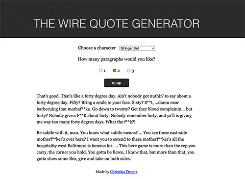 CodeIpsum quote generator website